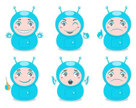 Cute robots Ilustración de archivo