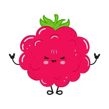 Cute rock and roll raspberry fruit character Illustrazione stock