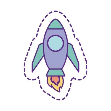 Cute rocket patch line and fill style icon vector design 스톡 일러스트