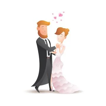 Cute romantic couples on date, Couple mate with slow step ballroom dance Illustrazione stock