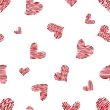 Cute romantic hearts seamless pattern.Valentine's day. Holidays background... Stock Illustration