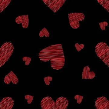 Cute romantic hearts seamless pattern.Valentine's day. Holidays background... Stock Illustration