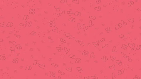 Cute romantic pink seamless pattern with hand drawn heart doodles and abstr.. Stock Footage 342477486