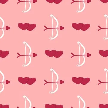 Cute romantic seamless pattern Stock Illustration