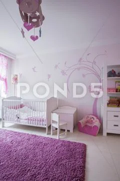 Cute room for baby girl Stock Photos