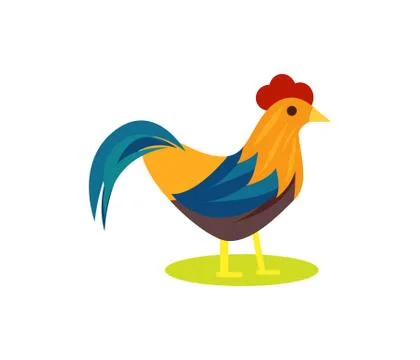Cute rooster isolated vector icon Stock Illustration