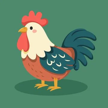 Cute Rooster Vector Illustration Stock Illustration