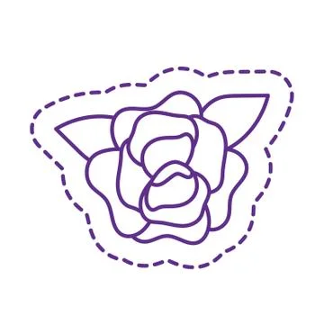 Cute rose flower patch line style icon vector design 스톡 일러스트