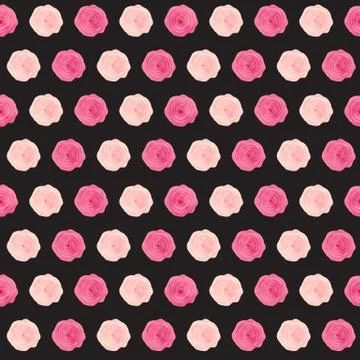 Cute Rose Flower Seamless Pattern Background Vector Illustration Stock Illustration