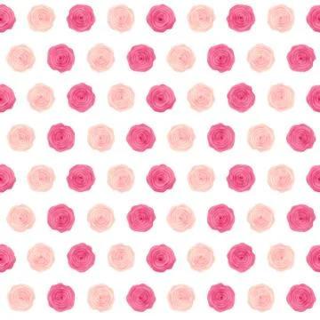 Cute Rose Flower Seamless Pattern Background Vector Illustration Stock Illustration