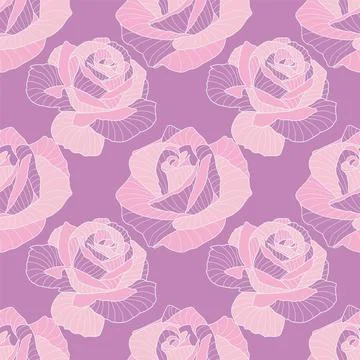 Cute rose seamless vector pattern background. Great for summer vintage fabric Illustrazione stock