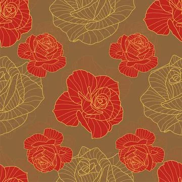 Cute rose seamless vector pattern background. Great for summer vintage fabric Stock Illustration