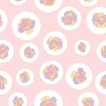 Cute rose seamless vector pattern background. Great for summer vintage fabric Illustrazione stock