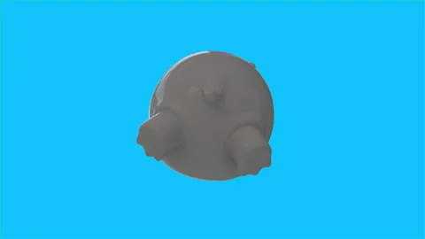 Cute Rotating Cartoon Hippo on Blue Background Stock Footage 344284840