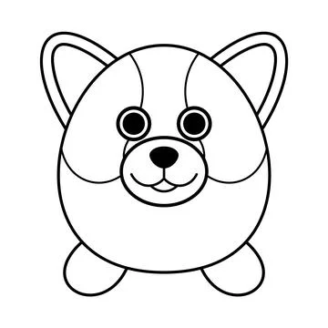Cute Round Corgi Dog Vector Illustration Stock Illustration