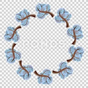 Cute round frames with winter elements Stock-Illustration