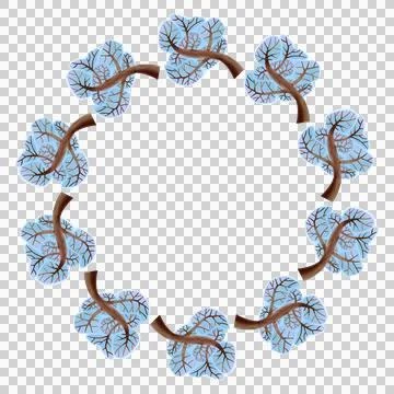 Cute round frames with winter elements Illustrazione stock