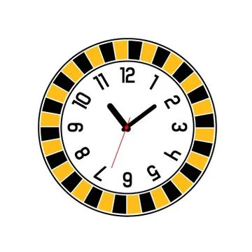 Cute round wall clock vector Stockillustratie