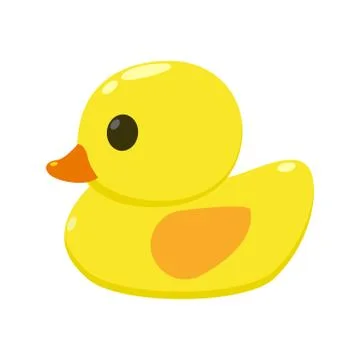 Cute Rubber Duck. Isolated Vector Illustration Stock Illustration