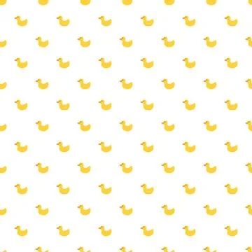 Cute rubber duck Seamless Pattern, Cartoon ducks Background vector Illustration. Stock Illustration
