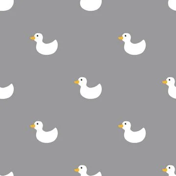 Cute rubber duck Seamless Pattern, Cartoon ducks Background vector Illustration. Illustrazione stock