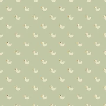 Cute rubber duck Seamless Pattern, Cartoon ducks Background vector Illustration. Stock Illustration