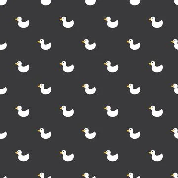 Cute rubber duck Seamless Pattern, Cartoon ducks Background vector Illustration. Illustrazione stock