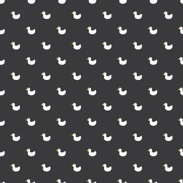 Cute rubber duck Seamless Pattern, Cartoon ducks Background vector Illustration. Stock Illustration