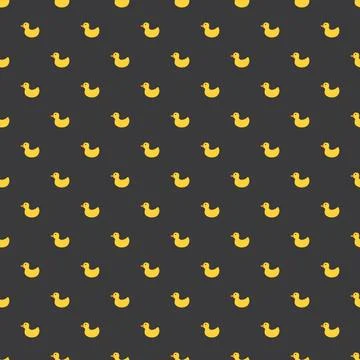 Cute rubber duck Seamless Pattern, Cartoon ducks Background vector Illustration. Illustrazione stock