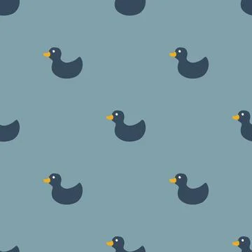 Cute rubber duck Seamless Pattern, Cartoon ducks Background vector Illustration. Illustrazione stock