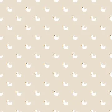 Cute rubber duck Seamless Pattern, Cartoon ducks Background vector Illustration. Stock Illustration