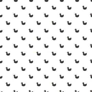 Cute rubber duck Seamless Pattern, Cartoon ducks Background vector Illustration. Stock Illustration