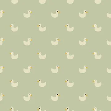 Cute rubber duck Seamless Pattern, Cartoon ducks Background vector Illustration. Illustrazione stock