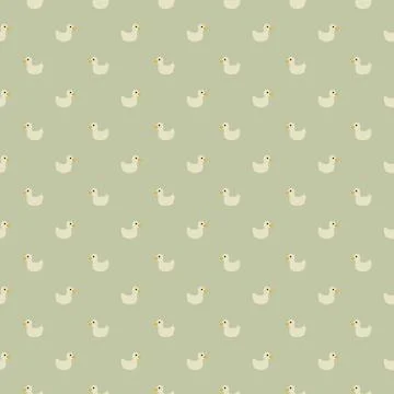 Cute rubber duck Seamless Pattern, Cartoon ducks Background vector Illustration. Stock Illustration