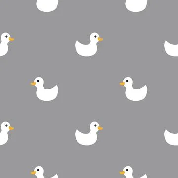 Cute rubber duck Seamless Pattern, Cartoon ducks Background vector Illustration. Illustrazione stock
