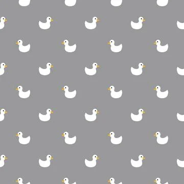 Cute rubber duck Seamless Pattern, Cartoon ducks Background vector Illustration. Illustrazione stock