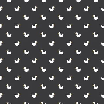 Cute rubber duck Seamless Pattern, Cartoon ducks Background vector Illustration. Illustrazione stock