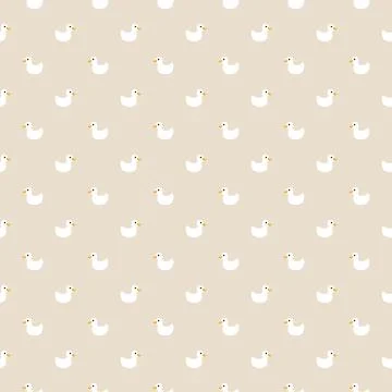 Cute rubber duck Seamless Pattern, Cartoon ducks Background vector Illustration. Stock Illustration