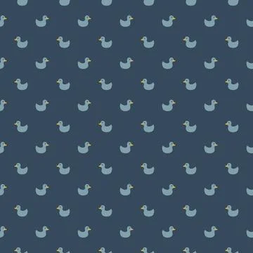 Cute rubber duck Seamless Pattern, Cartoon ducks Background vector Illustration. Illustrazione stock