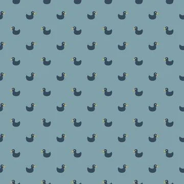 Cute rubber duck Seamless Pattern, Cartoon ducks Background vector Illustration. Stock Illustration