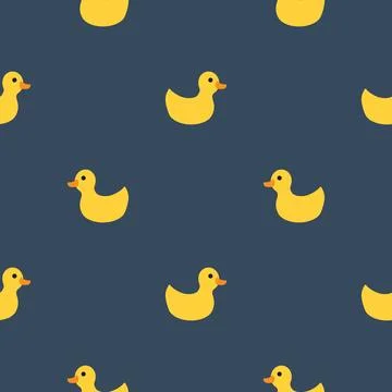 Cute rubber duck Seamless Pattern, Cartoon ducks Background vector Illustration. Illustrazione stock
