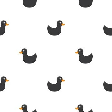 Cute rubber duck Seamless Pattern, Cartoon ducks Background vector Illustration. Illustrazione stock