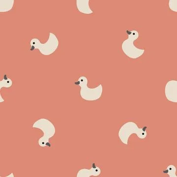 Cute rubber duck Seamless Pattern, Cartoon ducks Background vector Illustration. Illustrazione stock