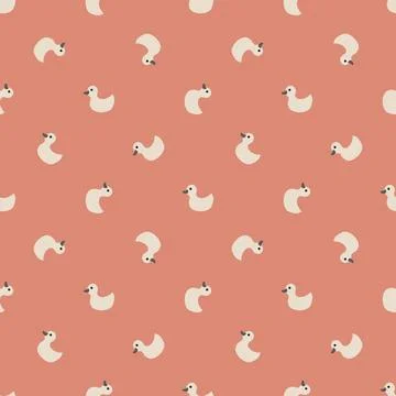 Cute rubber duck Seamless Pattern, Cartoon ducks Background vector Illustration. Illustrazione stock