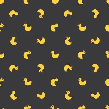 Cute rubber duck Seamless Pattern, Cartoon ducks Background vector Illustration. Illustrazione stock