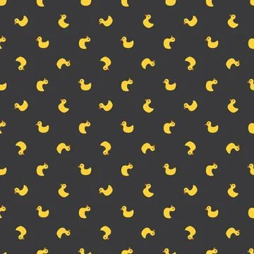 Cute rubber duck Seamless Pattern, Cartoon ducks Background vector Illustration. Stock Illustration