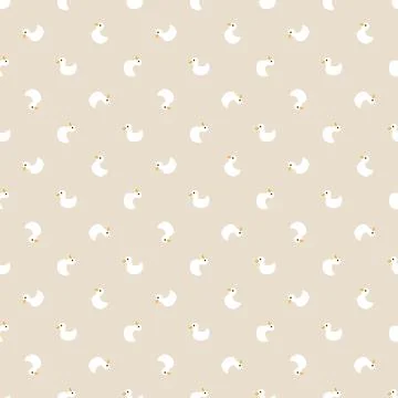 Cute rubber duck Seamless Pattern, Cartoon ducks Background vector Illustration. Stock Illustration