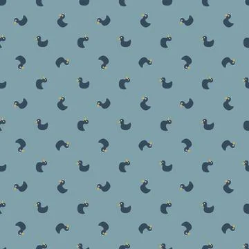 Cute rubber duck Seamless Pattern, Cartoon ducks Background vector Illustration. Illustrazione stock