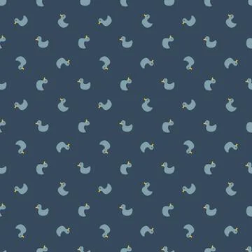 Cute rubber duck Seamless Pattern, Cartoon ducks Background vector Illustration. Stock Illustration
