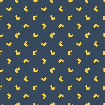 Cute rubber duck Seamless Pattern, Cartoon ducks Background vector Illustration. Illustrazione stock
